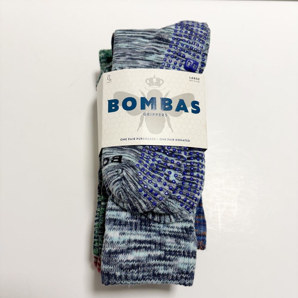 Bombas 4 Pairs Honeycomb Men L Brightly Colored Performance Grippers Calf Socks